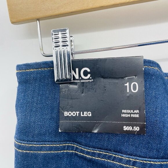 INC International Concepts Womens Size 10 Bootcut Pull-On Jeans Dark Indigo $69 - Picture 6 of 8